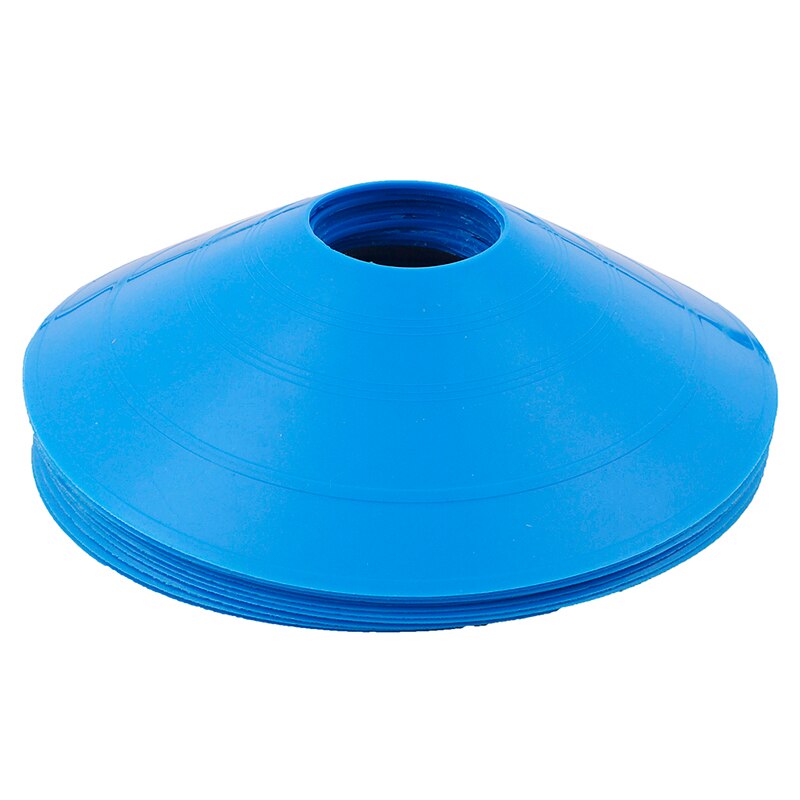 Juego de rotuladores de conos resistentes para fútbol, accesorios deportivos de PVC, discos de plato de entrenamiento, marcador de presión, , 10 unids/set: Azul