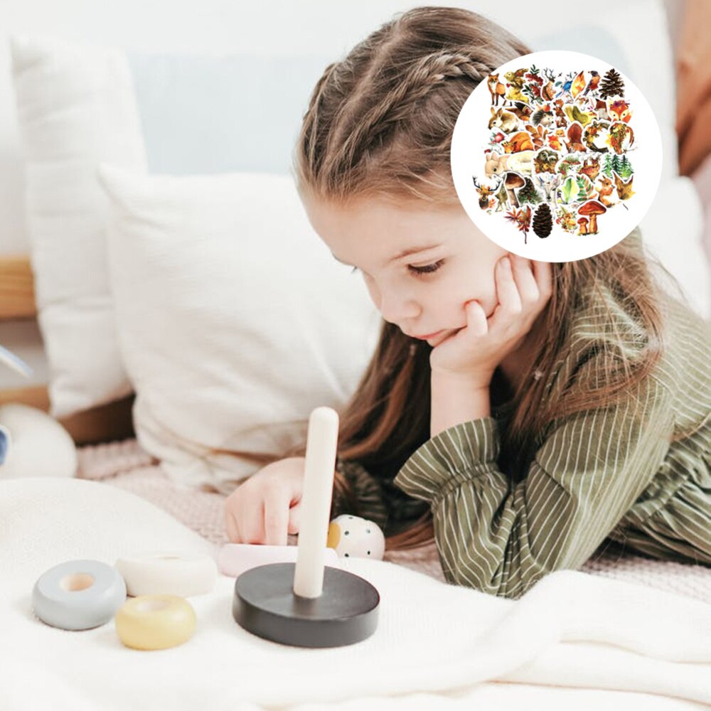 47 stuks zelfklevende mooie papieren stickers graffiti stickerset dierenvorm stickers voor kinderen en volwassenen
