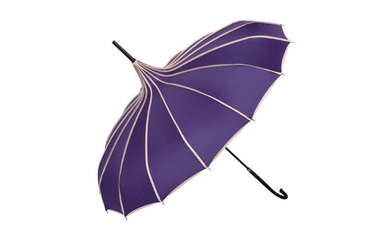 Pagode paraply single point indpakket lang skaft prinsesse solskærm frisk fotografering retro solrig paraply