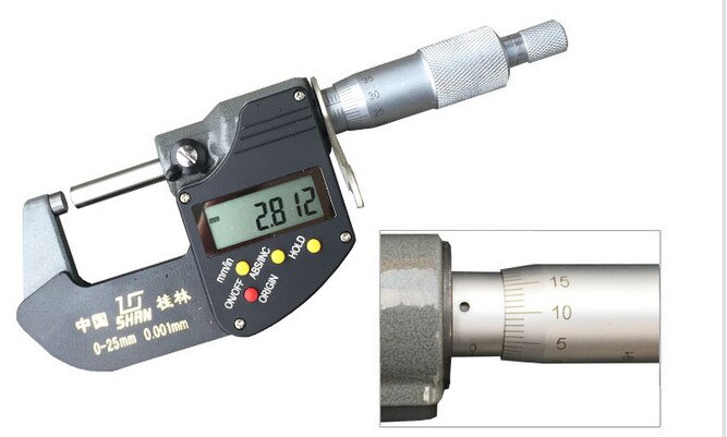 0-25mm digitale mikrometer elektroniske udvendige mikrometer