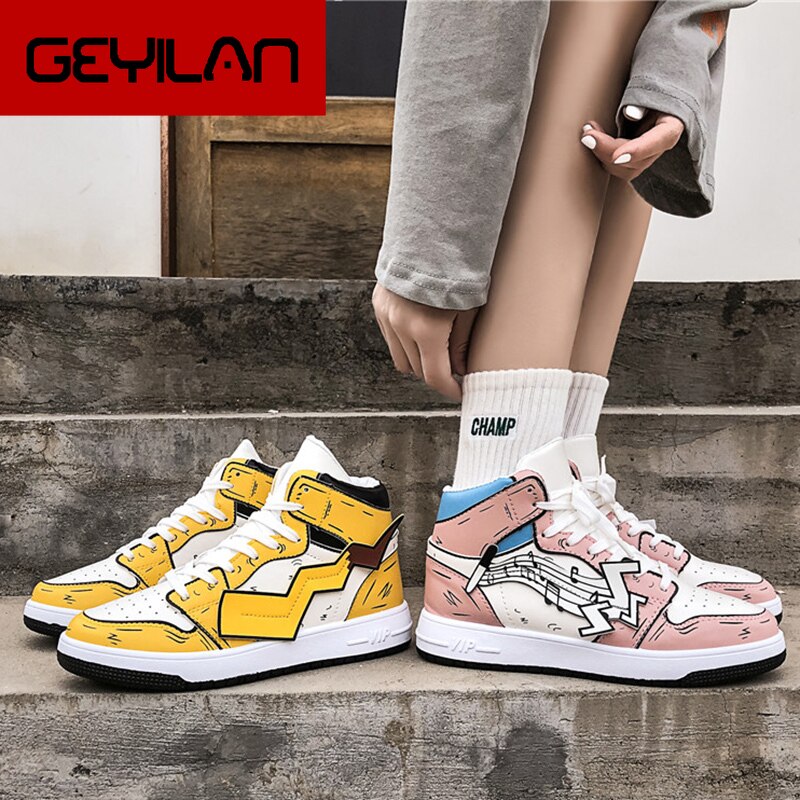 Damesko åndbare flade sko dame high-top sneakers vilde casual lac-up kvinders vulkaniserede sko zapatos de mujer