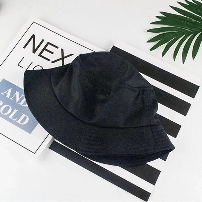 Chapeau de pêche pour hommes et femmes, style pop, bob, coiffure de pêche, couleur noire solide, protection solaire, style Hip Hop, panama
