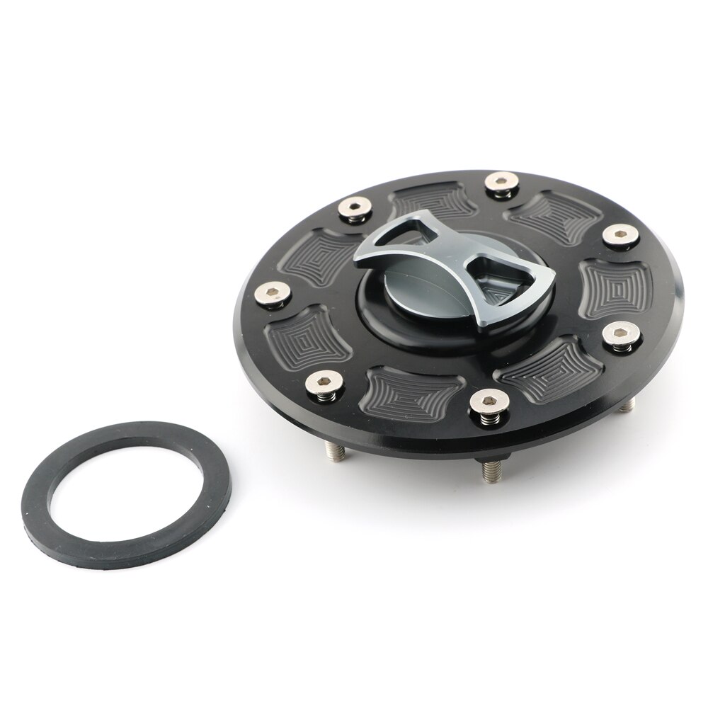 CNC Motorcycle Gas Cap Oil Fuel Tank Cover For KAWASAKI ZXR-250 ZXR-400 ZXR-750 ZG1000 Concours ZX-11 ZRX1100 ZX600 ZZR600: Gray