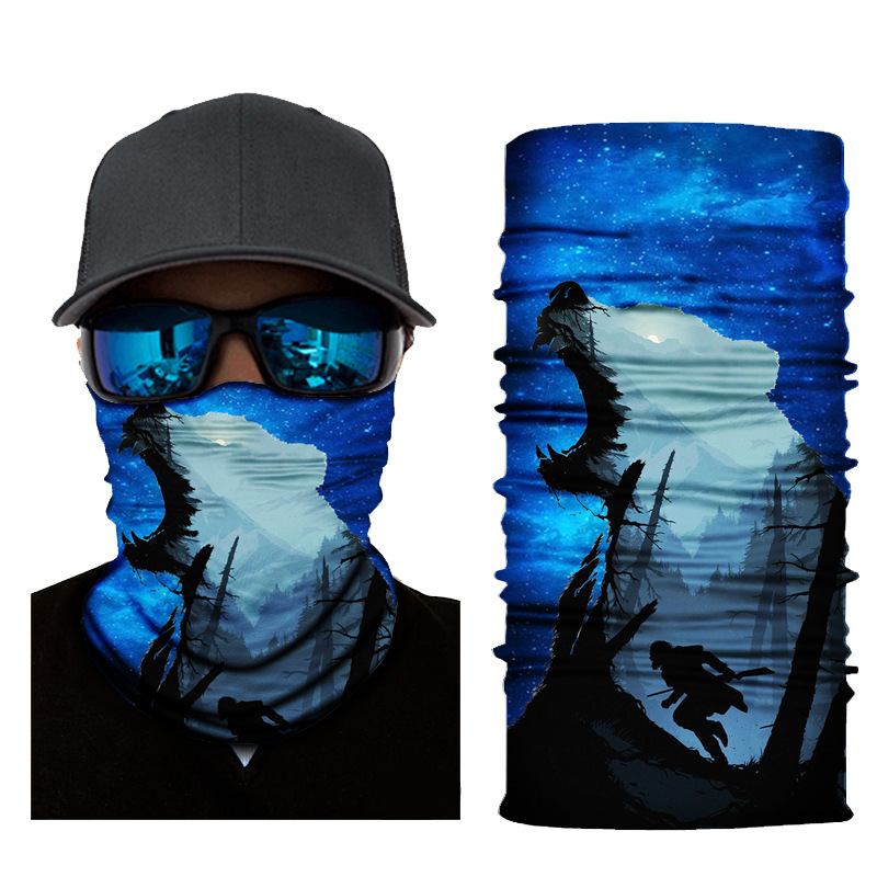 Gradient Magic Seamless Cycling Bandanas Men Balaclava Bycycle Fishing Mask Protection Half Face Shield Bicycle Bandage