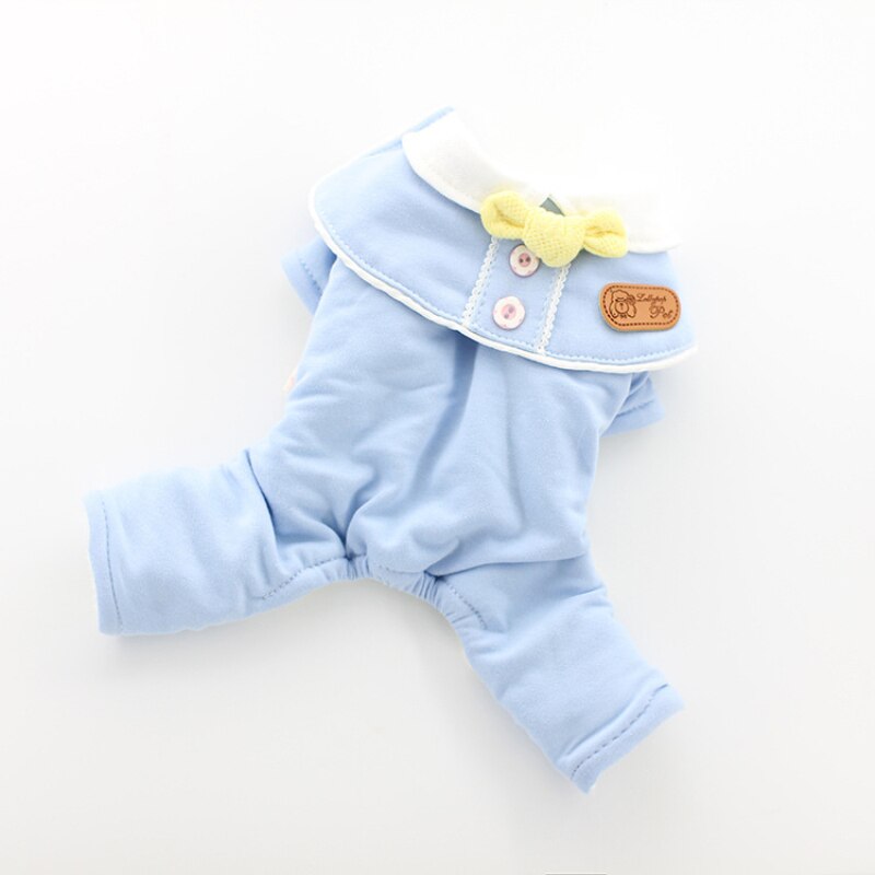 Pet Coat WInter Dog Clothes Jumpsuit Overalls Cute Puppy Costumes Small Dog Clothing Pants Yorkshire Pomeranian Poodle Outfits: Blue / XS