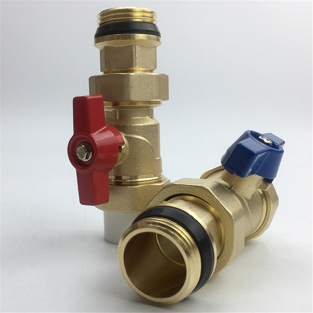 Ppr gulvvarme hovedventil manifold lige  dn25 tilsluttet  to 1 tommer vand manifold intern og ekstern kugleventil