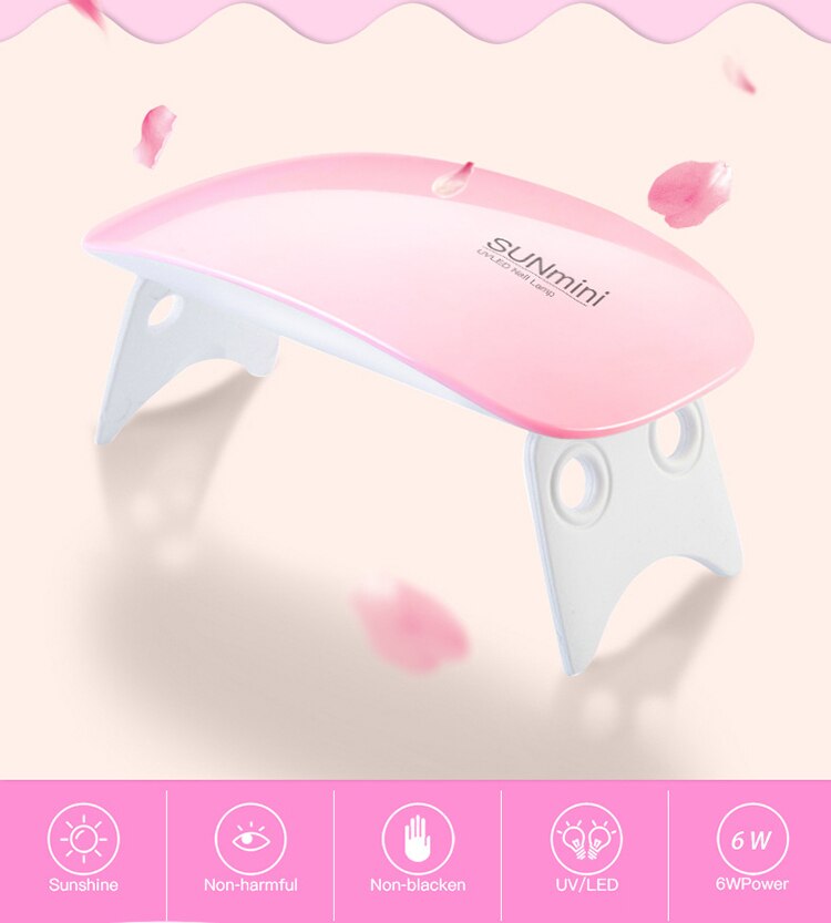 ! Lampe à ongles Portable 6W sèche-ongles Machine LED lampe UV Micro USB câble usage domestique ongles UV Gel vernis sèche ongles outils d'art
