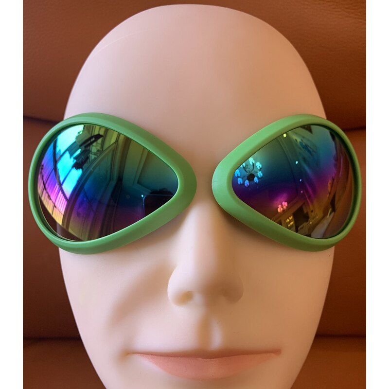 Máscara de Alien divertida, lentes de gafas, lentes de arcoíris y ser extraterrestre, Cosplay, accesorios de de Halloween para máscara