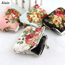 Xiniu Women Mini Coin Purse Lady Vintage Flower Printed Retro Small Hasp Wallet Clutch Bag #2415