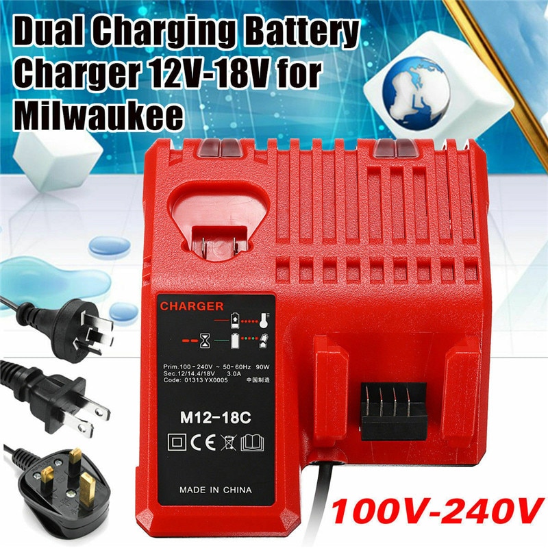 Voor Milwaukee M12-18FC 240v 18 V/12 V Lithium Ion Rapid Fast Charger M12-18C UK Plug Lithium Batterij charger Ev Charger