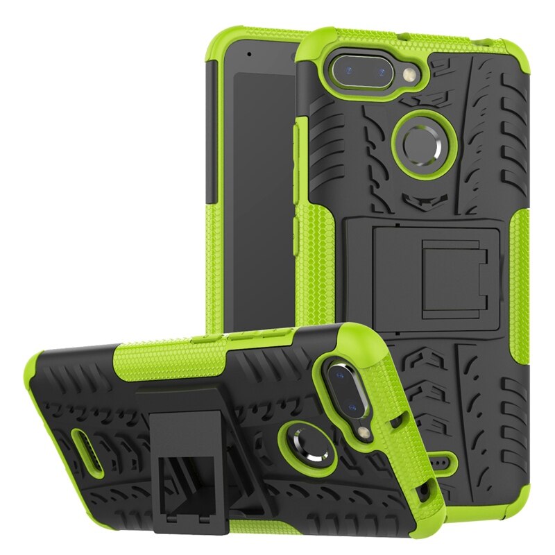 Armor Case Redmi 6A Case For Xiaomi Redmi 6A Case Silicone Heavy Duty Stand Xiomi Redmi 6A Case For Redmi 6A 6 7A Note 7 Covers: Redmi Note 7 / green XWZJ