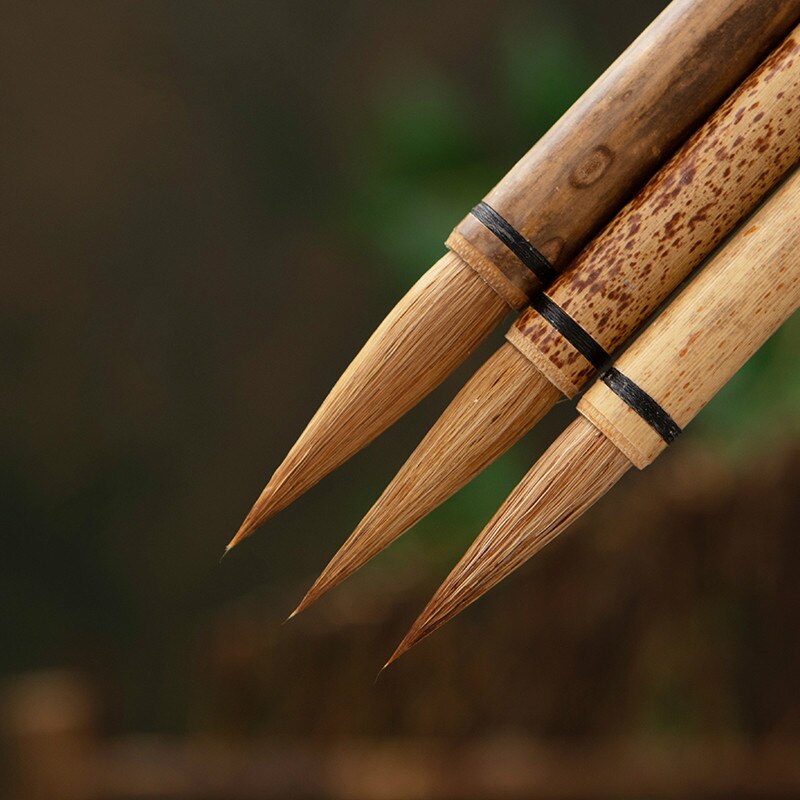 3 st kinesisk kalligrafi pensel penna varg hår kinesisk målning pensel set traditionell handgjord huzhou kalligrafi skrivborste