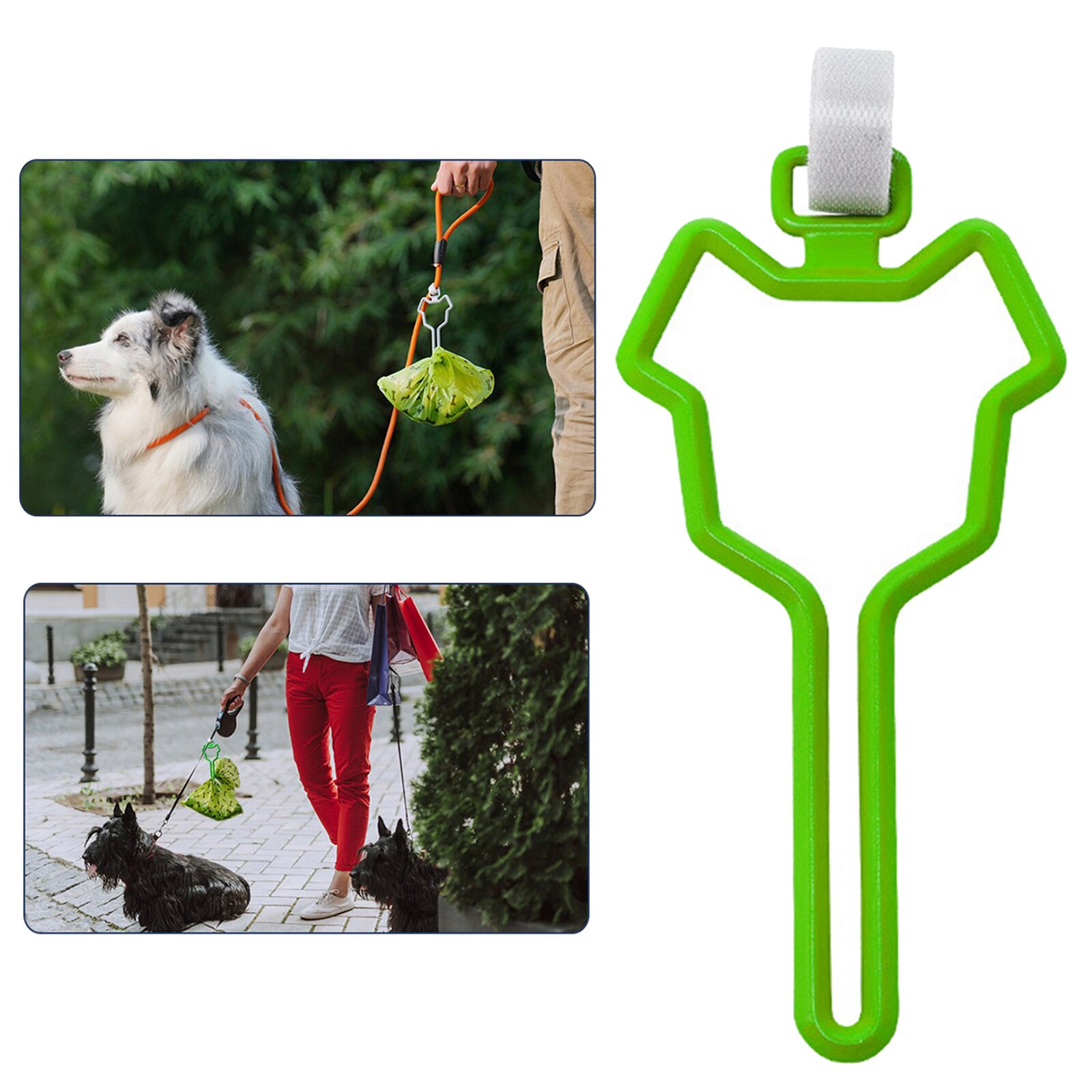 Hands Free Dog Poop Bag Holder Adjustable for Leash Attachment Pet Supply Dog Waste Carrier Pet Supply Accessories: Green