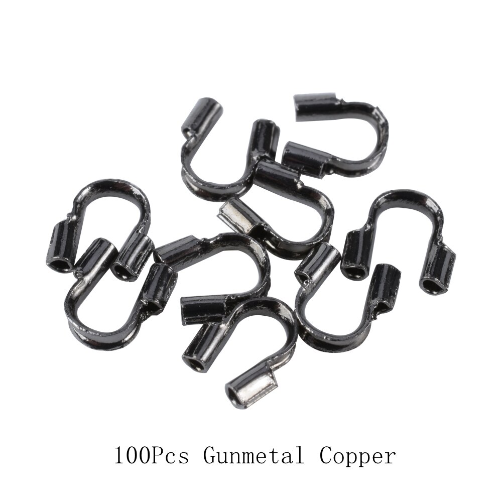 30-100 Stks/partij 4.5X4Mm Rvs Koperdraad Guard Protectors Loops U-vorm Connectoren Voor Sieraden maken Accessoires: Gun Black