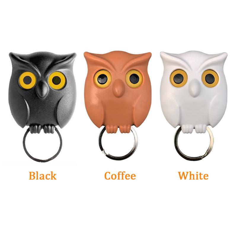 Porte-clés chouette mural petit Animal | Crochet pour clé, porte suspendue hibou nuit, support de rangement magnétique, crochet de décoration de maison 1pc
