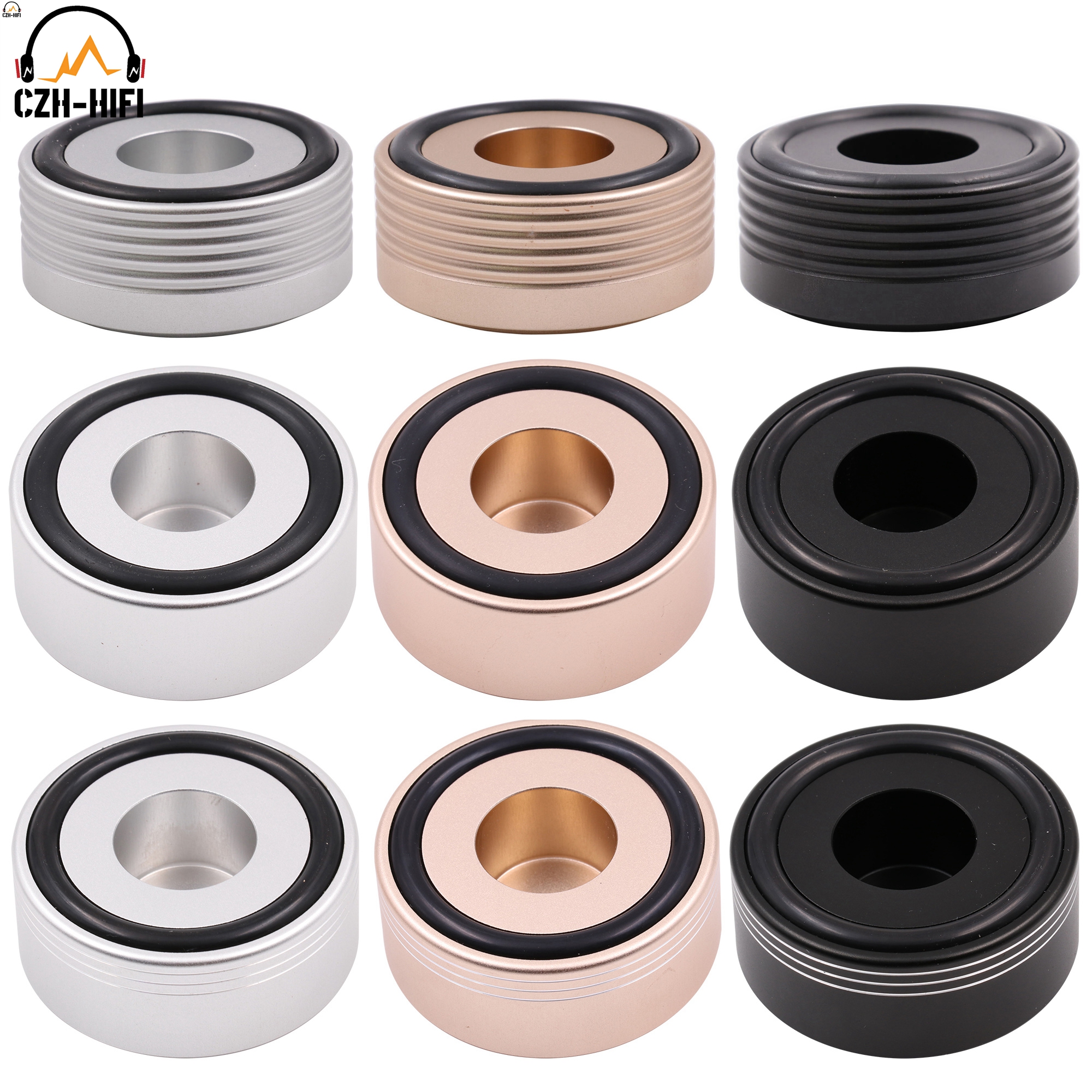 1Pc 49Mm Cnc Gefreesd Massief Aluminium Voeten Standaard Mat Pad Voor Audio Versterker Dac Radio Speaker Draaitafel Gitaarkast