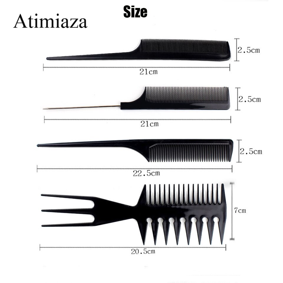 10 Pcs Hair Barber Styling Comb Set Hair Care Comb Anti Static Coarse Fine Toothed Tail Teasing Waves Pick Combs For All Hair