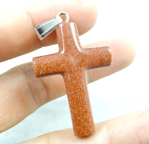 Natürliche stein Quarz kristall Türkisen Verkrustete tiger eye kreuz charms Anhänger für diy Schmuck machen halskette Zubehör: Rhodium überzogen