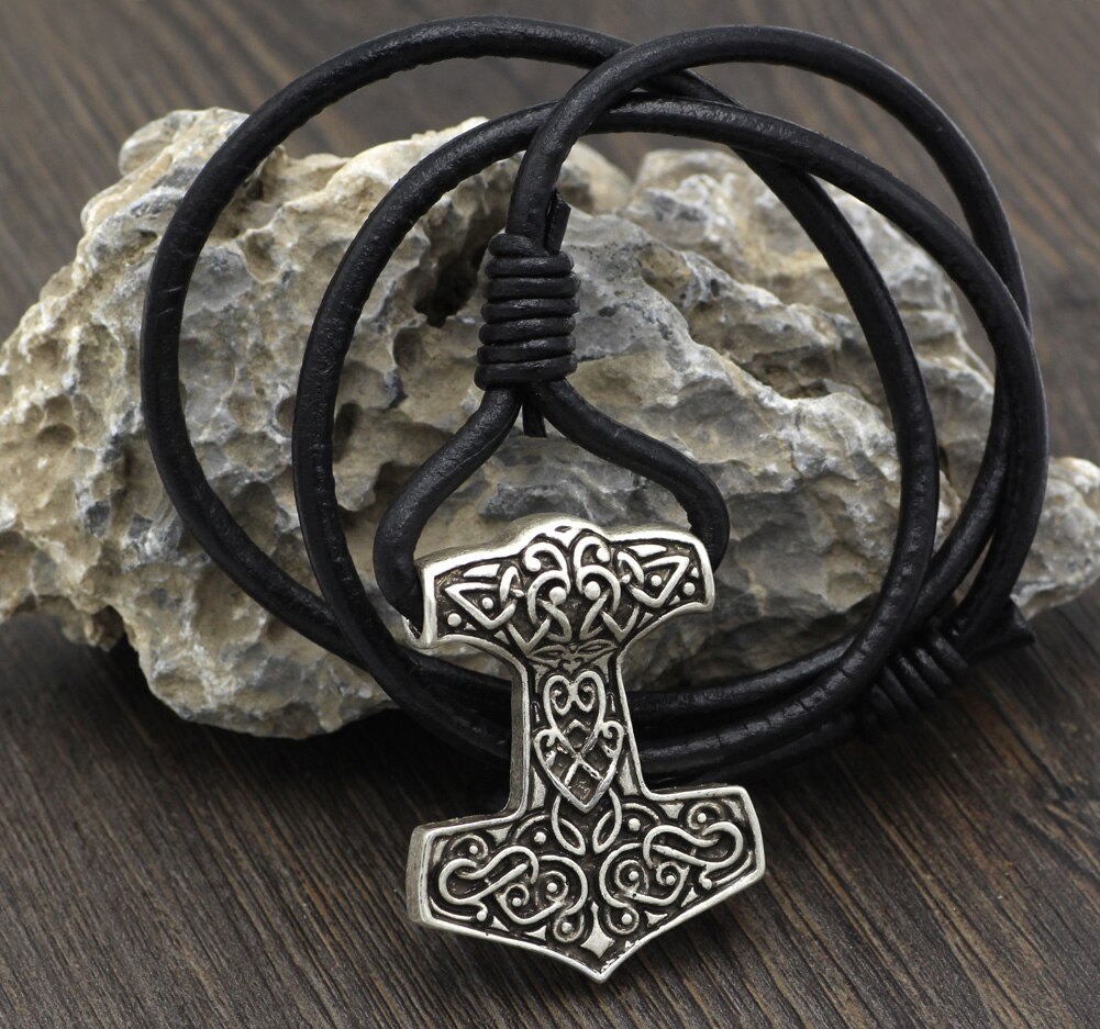Nordic Vikings Amuleto Del Pendente braccialetto Leggendario Vichingo Odino del Nodo del Martello bracciale Ciondolo Talismano