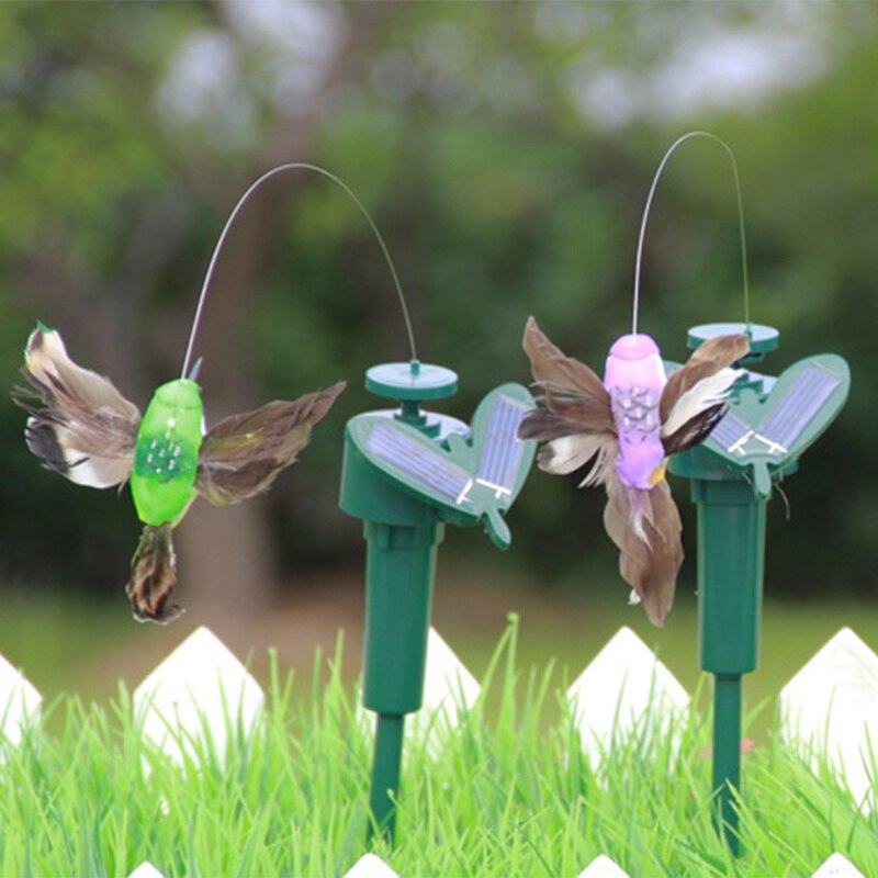 Solar Butterfly Hummingbird Gardening Idyllic Toy Electric Fly Simulation Butterfly Solar Feather Toys Coloring Random