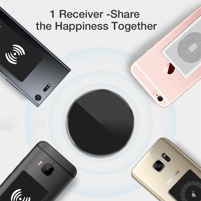 Récepteur universel de charge sans fil Qi Android, chargeur sans fil de type C, patch micro USB pour smartphone iPhone 6, 7