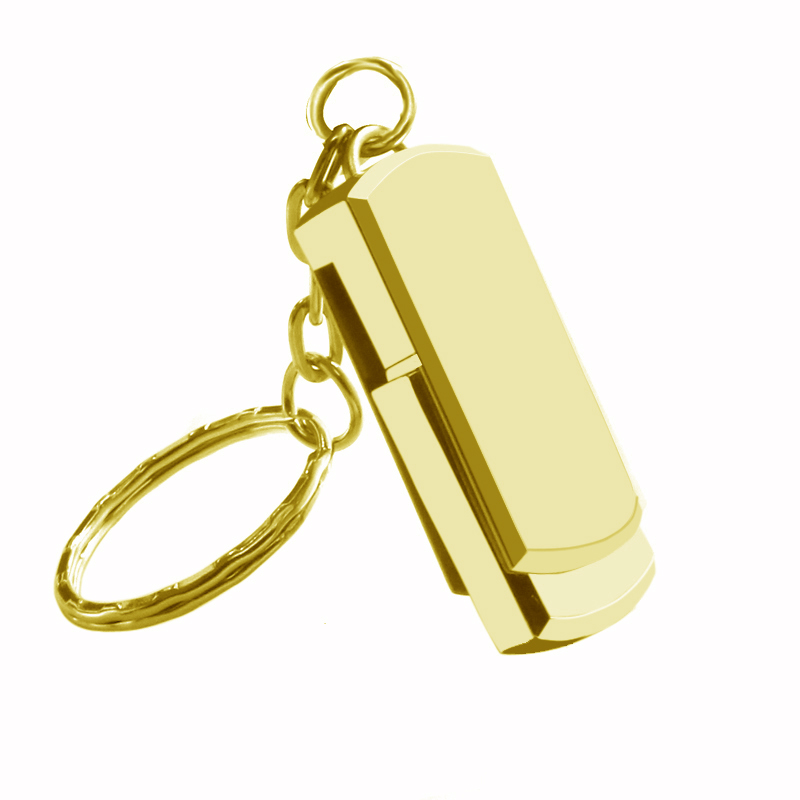 USB Flash Drive 128GB llavero Pen drive 32GB 64GB 16GB 8GB llavero de metal de memoria USB 2,0 Stick: 32 GB / gold