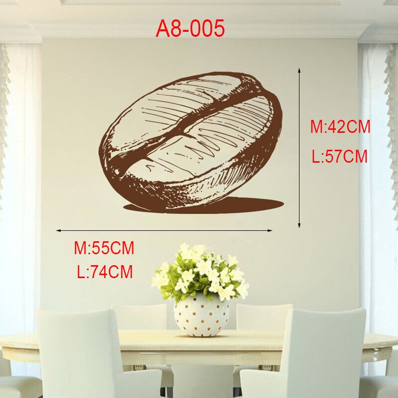 Coffee, drink, cappuccino, drink, grains, cafe,Food, Wall Decal Window Sticker Handmade A8-003: A8-005 / 42