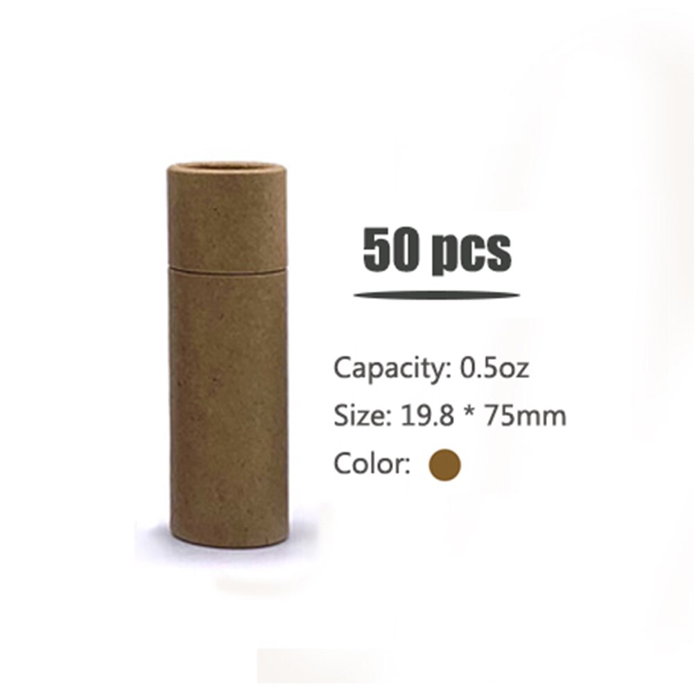 50 Stuks Lege Papier Shell Lipstick Buizen Met Cap Lippenbalsem Chapstick Houder Diy Makeup Tools Hervulbare Container: Coffee1