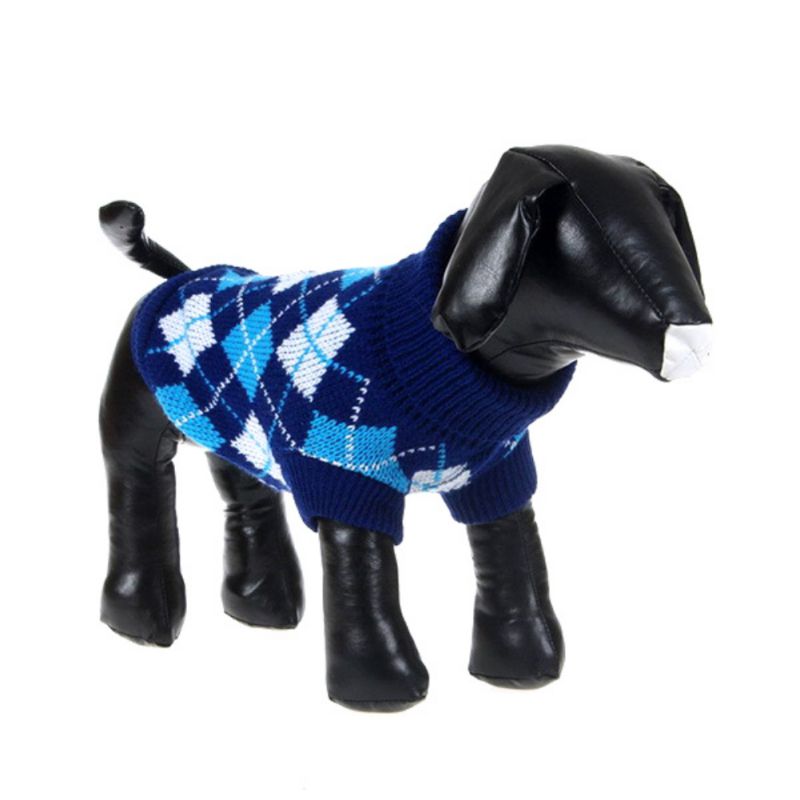 Winter Hond Trui Puppy Plaid Patroon Gebreide Coltrui Voor Voor Kleine Midden Hond Hond Kerst Decoratie Kleding