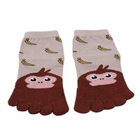 Children's Finger Socks Cute Baby Socks Toddler Baby Kids Girls Boys Cartoon Animal Five Fingers Sock Hosiery Toe Sock: Brown Monkey / 7-12Y