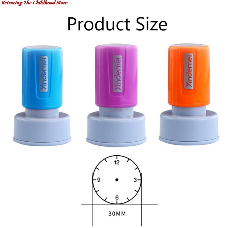 1pc Learning Recognition Teacher Teaching Seal Clock Dial Stamps Primary School Seal Kids Children Toys 30mm In Diameter