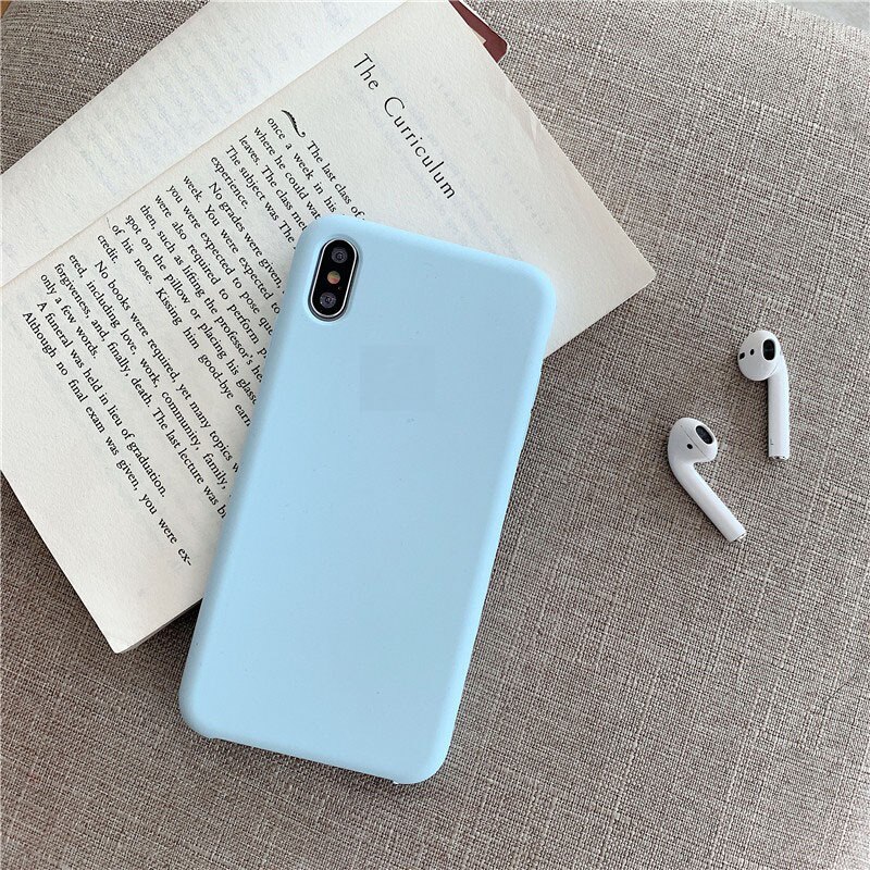 Caso macio da cor dos doces do silicone para o iphone 11 pro xs max xr x 10 8 7 6 5 s 5S 5se 6s mais 7 mais 8 mais 6 mais capa traseira do telefone celular