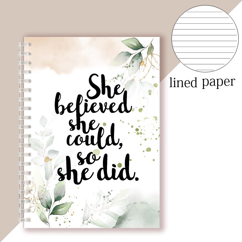 Citation inspirante-elle croyait qu'elle pouvait ainsi qu'elle l'a fait-cahier à spirale carnet de notes Romance bloc-notes pour Couples filles foi: 14
