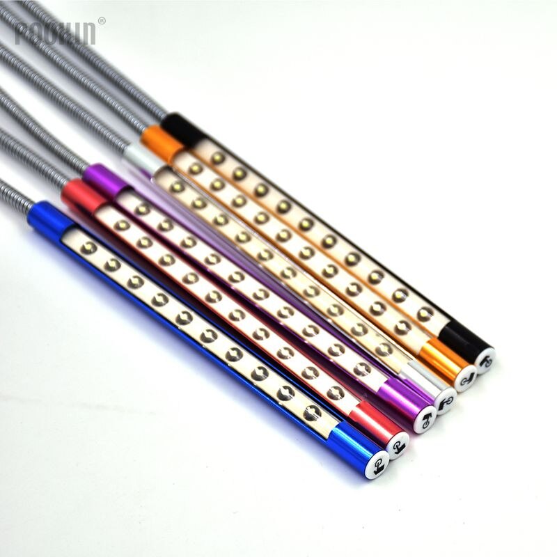 Mini 10 LED S interrupteur tactile Version USB lumière Flexible en métal LED lampe de Table livre lumières pour ordinateur portable ordinateur portable