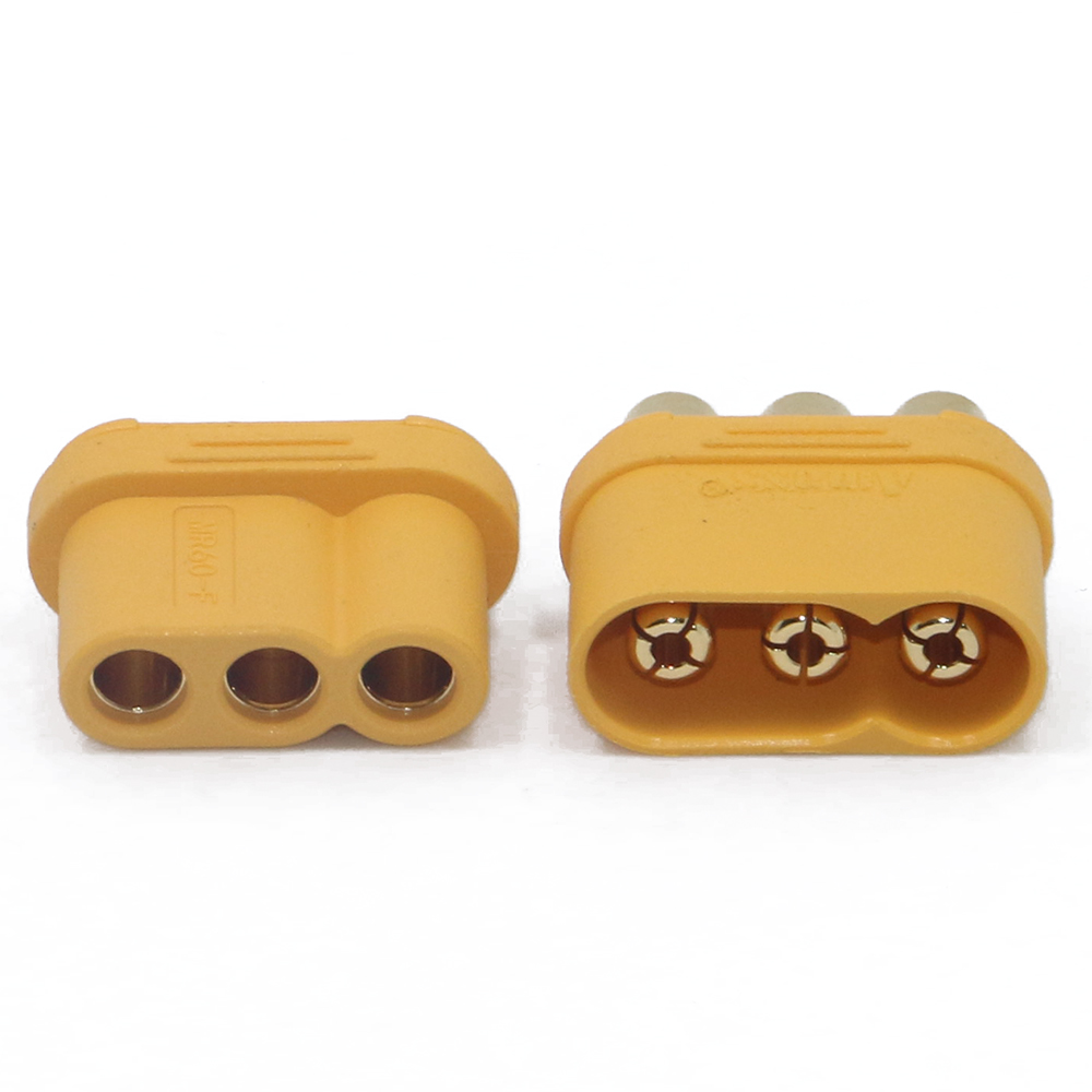 10 x enchufe Amass MR60 con cubierta protectora conector de 3 núcleos de 3,5mm conector de interfaz de enchufe en T enfundado para modelo RC (5 pares)