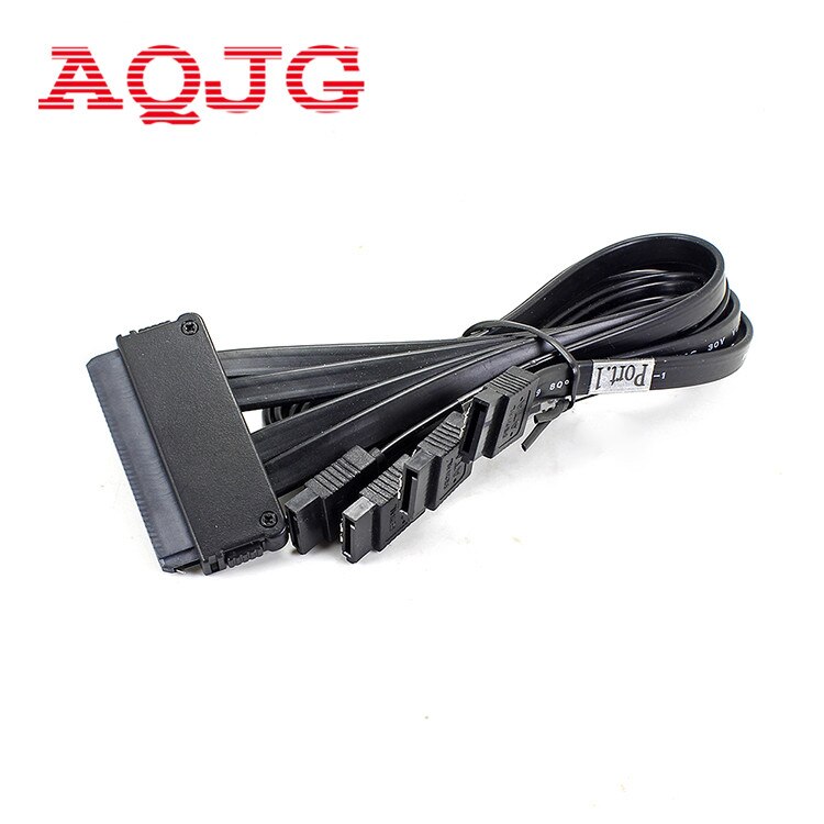SAS Controller Mini SAS 4i SFF-8484 32 Pin 4 SATA 7 Pin HDD Back Vliegtuig Kabel Splitter Adapter Kabel 50 cm Zwart AQJG