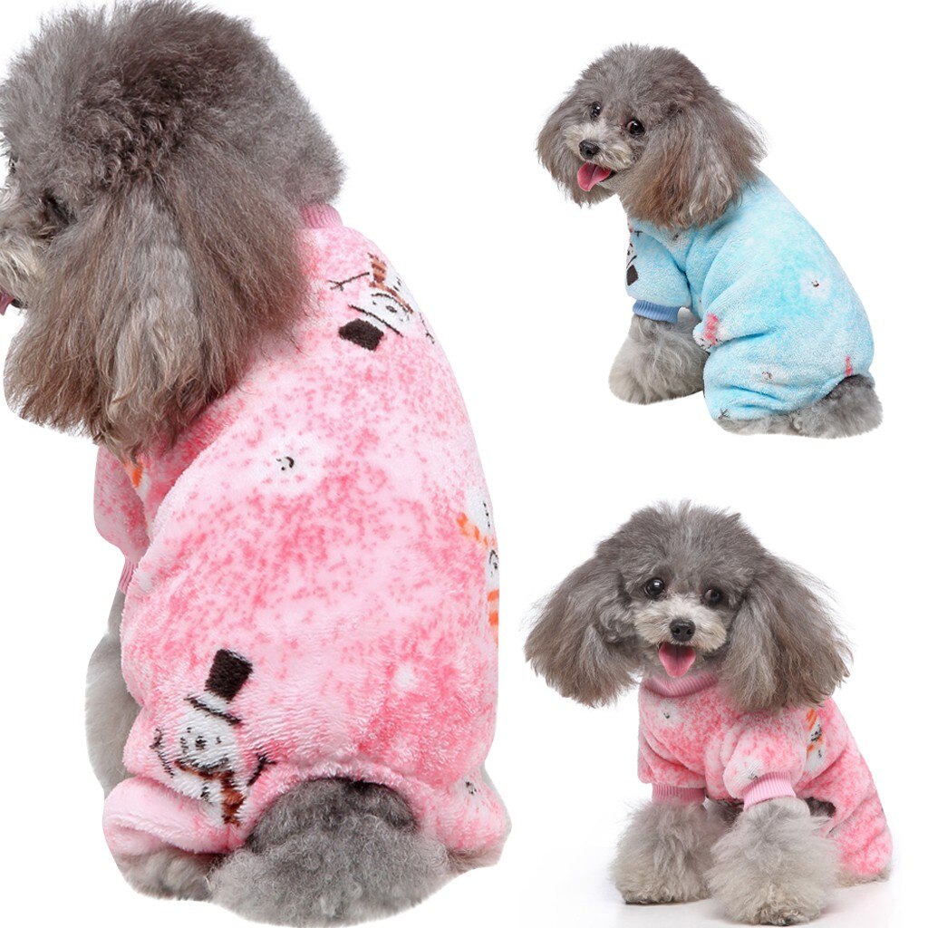 30 # Winter Pet Kerst Sneeuwpop Warm Vier-Legged Trui Puppy Hoodies Jas Winter Sweater Warme Trui Honden outfits
