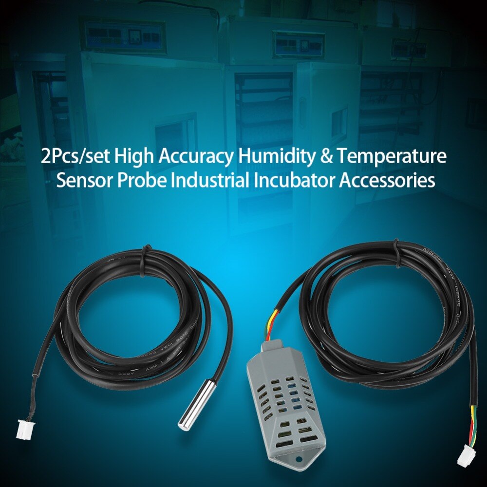 2pcs/set Humidity Temperature Sensors Probes Egg Incubator Hatching Machine High Accuracy Spare Parts Thermostat Industrial Farm