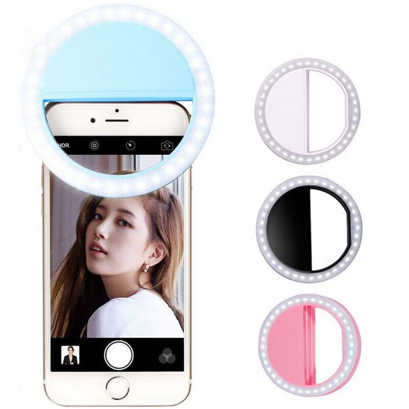 Girlwoman Selfie LED Ring Licht Kamera Blitz Selfie Lampe praktisch Licht Linsen Lampe für Telefon 6 6 s 7 8 X Für Samsung Xiaomi