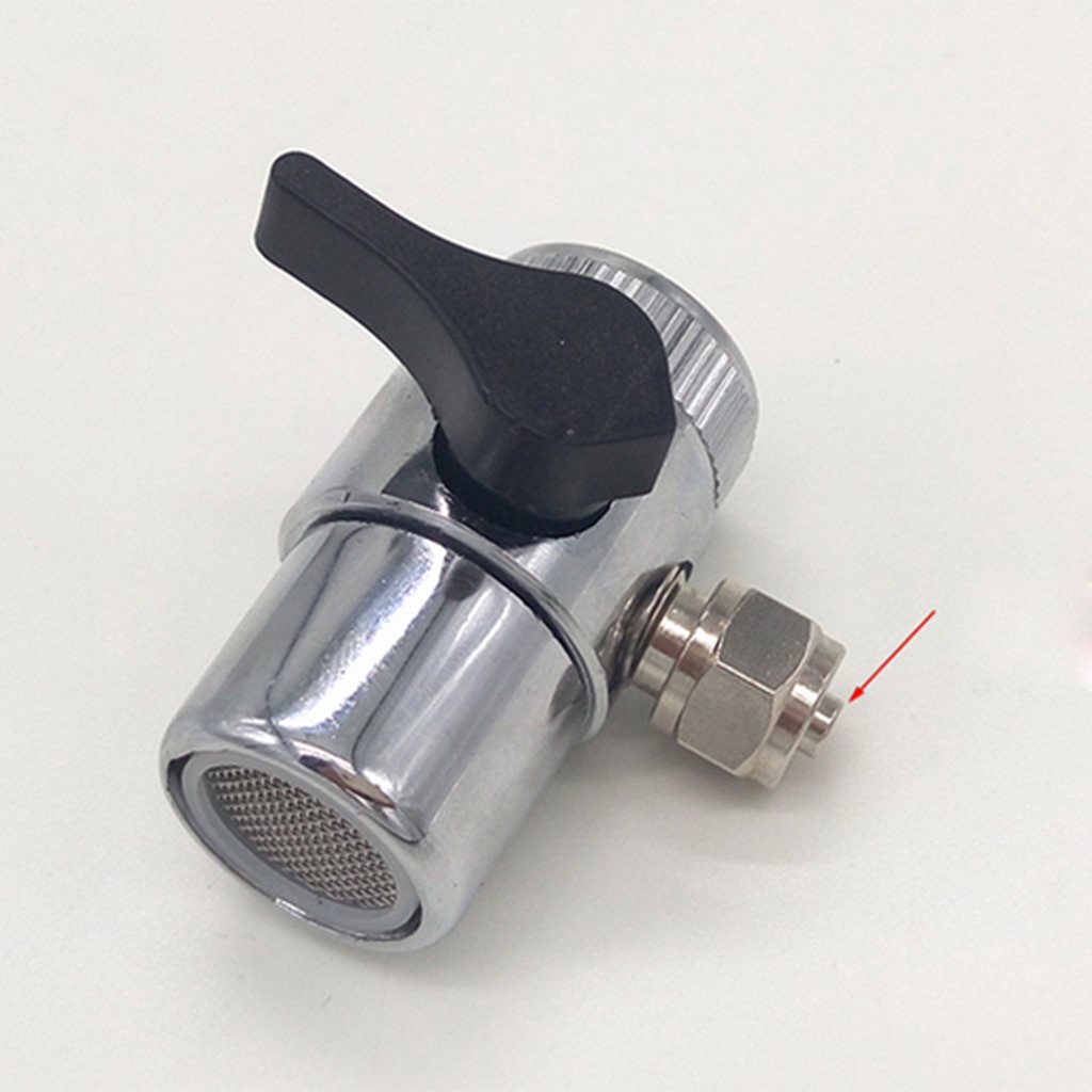 Metal T-adapter with Shut-off Valve, 3-way Tee Connector Integrated Valve