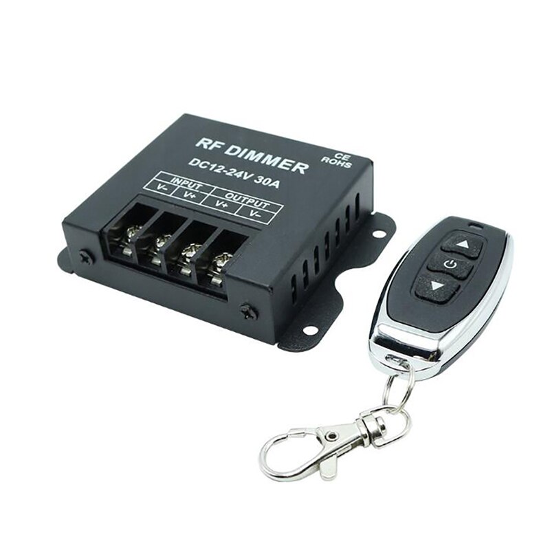 1 Set 3 Key RF High Power Wireless Remote Control Dimmer DC 12V-24V 30A Dimming Switch for Monochrome LED Lights Strip