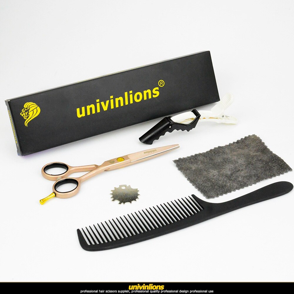 Univinlions 5.5 " rosa gyllene hår sax frisör japansk hår klippsax barberare rakkniv sax rosa: 1 skärsax