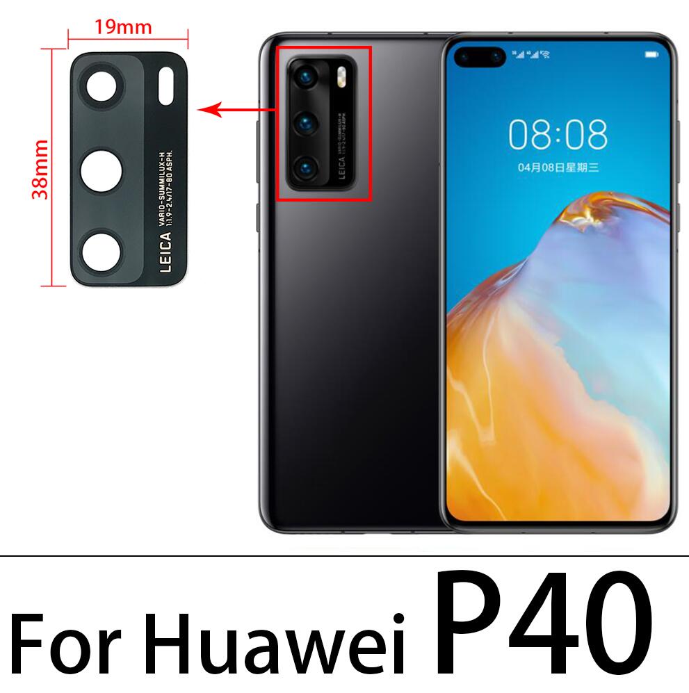 Per Huawei Honor 9X V20 20i 20 20S 30S 30 P30 Pro P40 Lite Posteriore Posteriore Dell'obiettivo di Macchina Fotografica copertura in vetro di Ricambio con Adesivo: P40