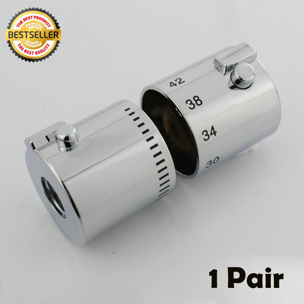 1 Pair Shower Temperature Control Handle Knob Chrome Thermostatic Handle for Hme Bathroom Taps Hardware Tools