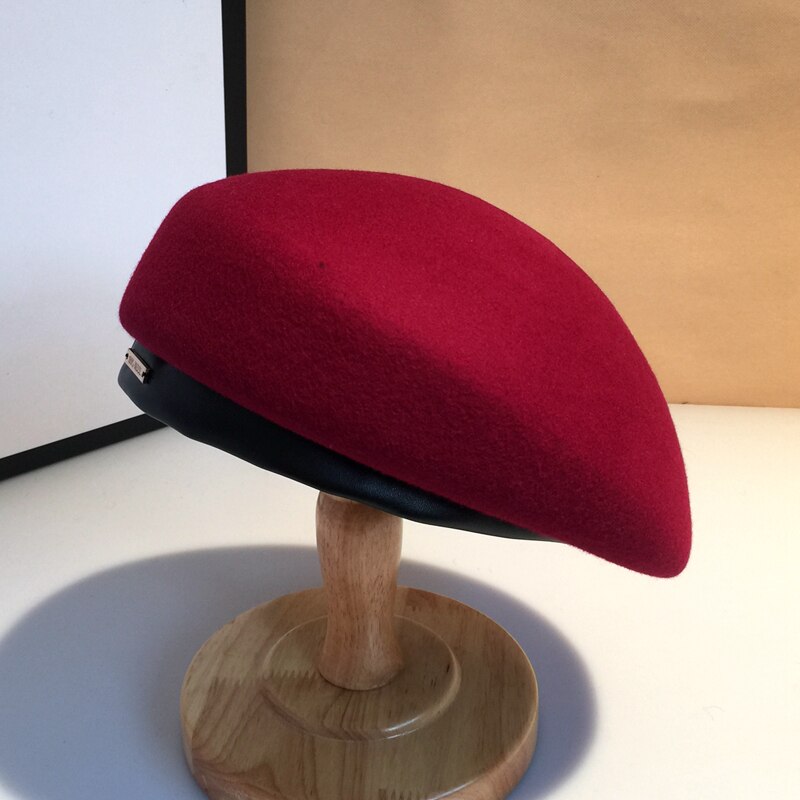 Beret Hat Wedding Hat Winter Hats Ladies Hats Kawaii Burgundy Fedora French Red Hat Wool Hat Cute Beret