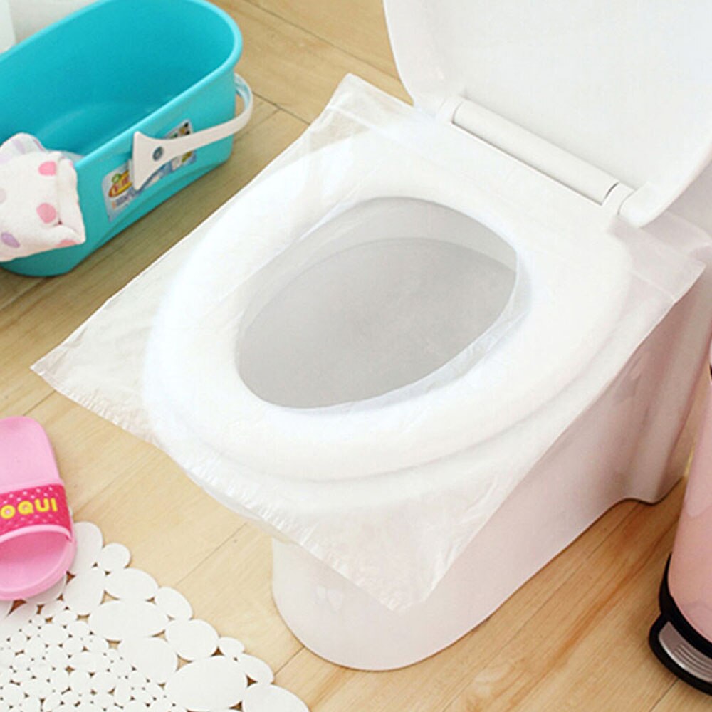 10 stk / taske rejse engang toilet sædeovertræksmåtte vandtæt toiletpapir pad badeværelse tilbehør sæt