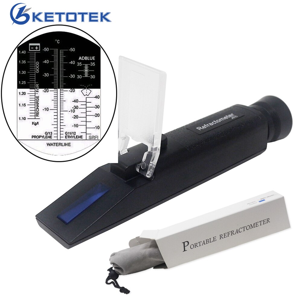 4 in 1 Refractometer Glycol Batterij Vloeistof Antivries Vriespunt Instrument Voertuig Ureum Oplossing Propyleenglycol Tester