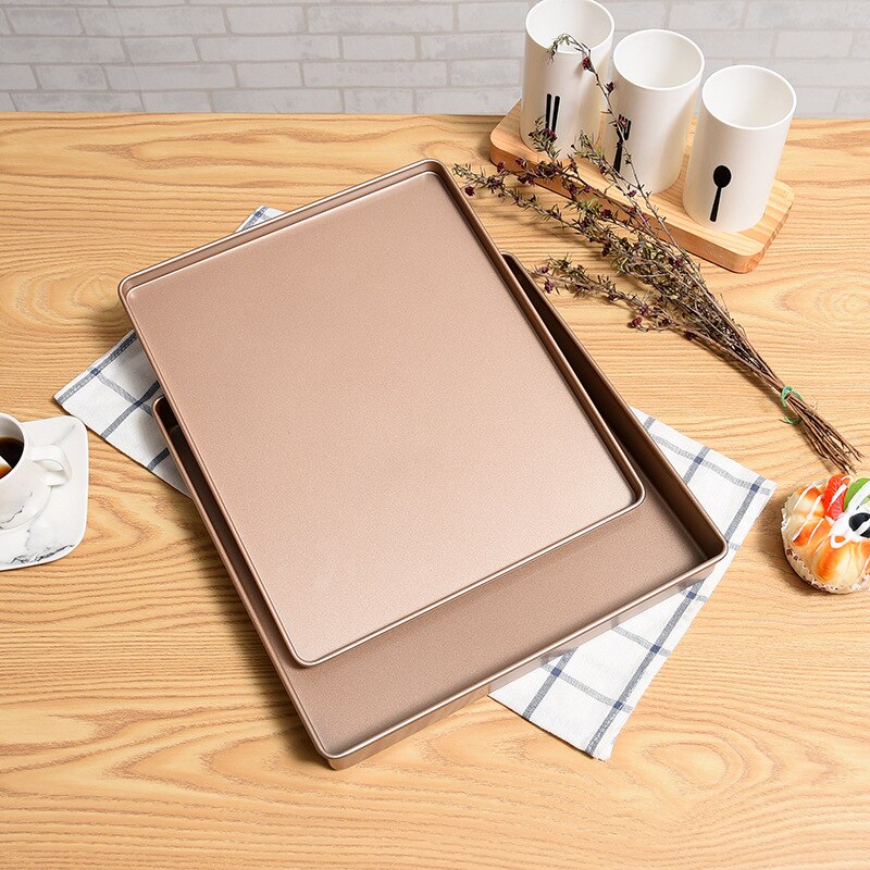 11- inch vierkante ovenvaste antiaanbakvorm voor cake, koekjes-nougatbakplaat, koolstofstalen bakvorm, milieuvriendelijk, gevuld