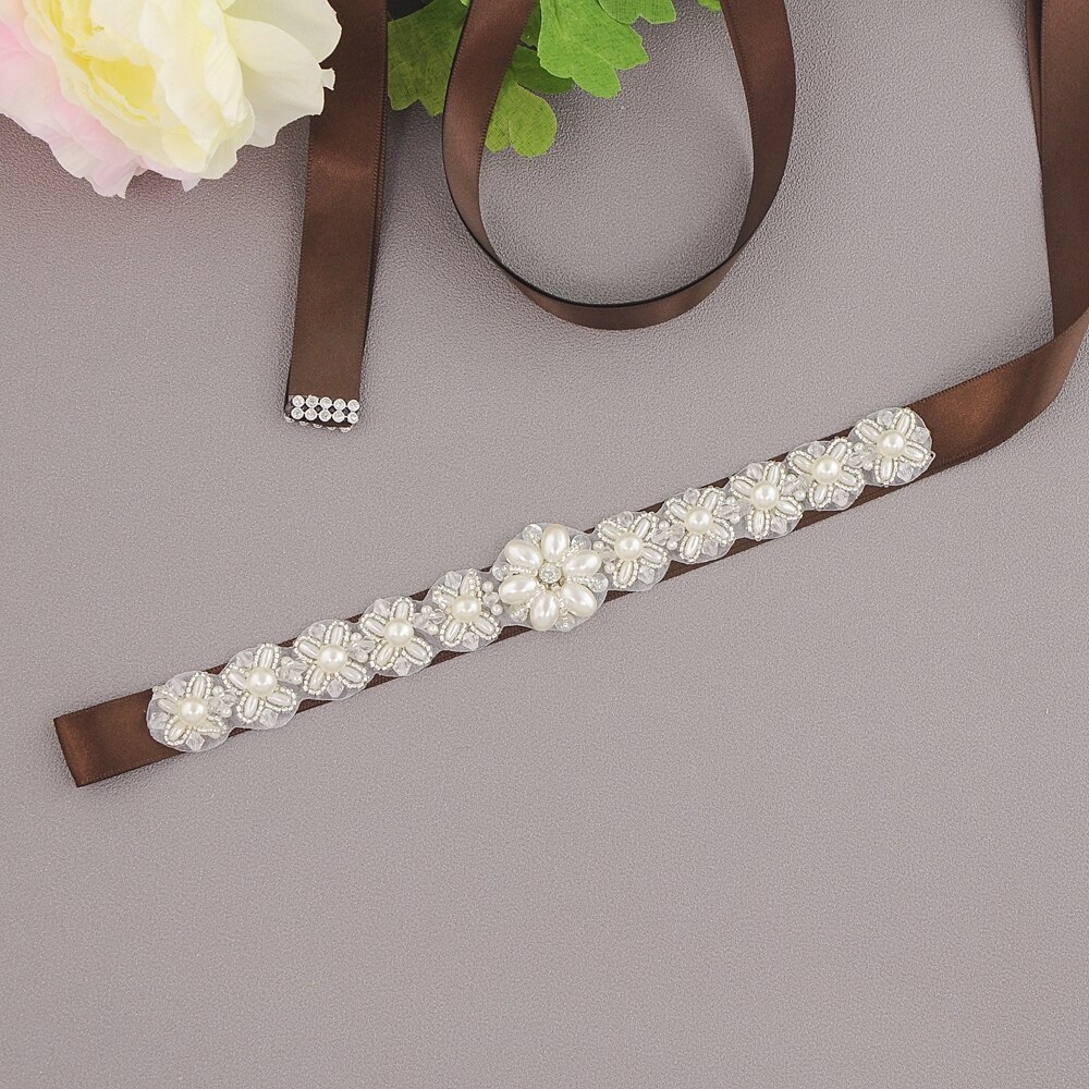 ZMS155 argent strass ceinture de mariage robe de mariage ceinture ceinture de mariée demoiselle d'honneur ceinture ceinture pour robe de soirée diamant ceinture: brown