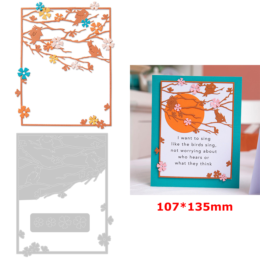 Forårsblomster kantkrans skæreskabeloner påskeæg kaniner sommerfugl fugl mønster form kniv til gør-det-selv shaker kort kreativ fremstilling: Orange